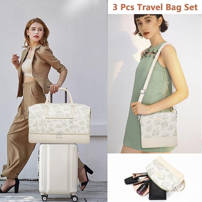 Weekender Bag for Women, Travel Duffel Bag Carry On Overnight Bag - Image 2