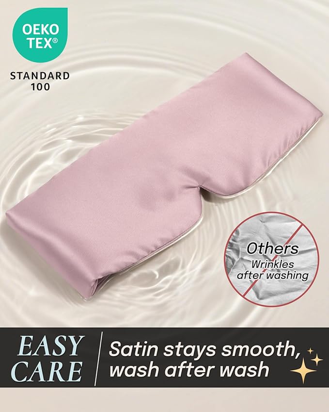 Zenssia Satin Sleep Mask for Women and Men, Lightweight Padded Eye Mask - Image 3