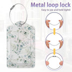 2Pcs Luggage Tag for Suitcase Sage Floral Green Leaves Cute Suitcase Tag - Image 4