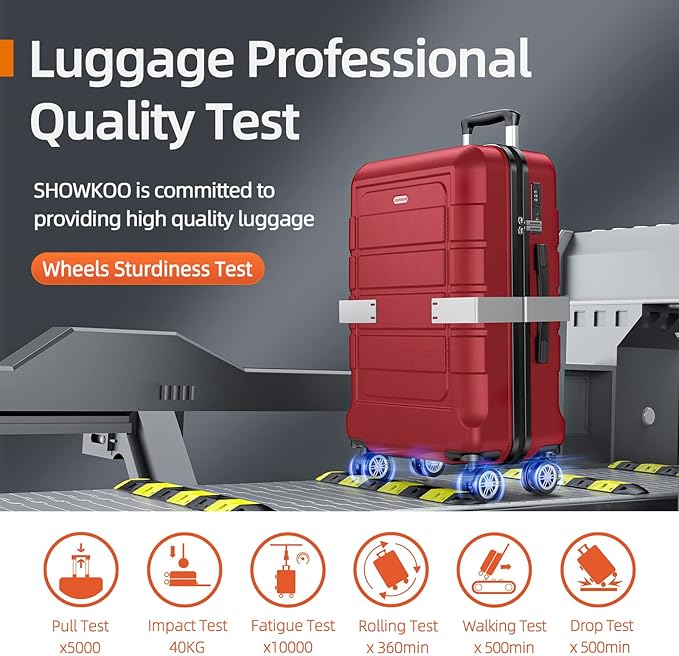 SHOWKOO Luggage Sets Expandable PC+ABS Durable Suitcase Double Wheels TSA Lock - Image 8