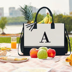 TOPDesign Personalized Initial Canvas Tote Bag, - Image 6