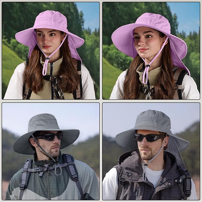 Sun Hats for Men Women, UPF50+ Protection Safari Hat, Wide Brim Fishing Hat - Image 4