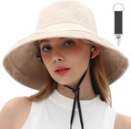 vidsel Womens Sun Hats Wide Brim Reversible Bucket Cotton Hat Packable Summer by vidsel