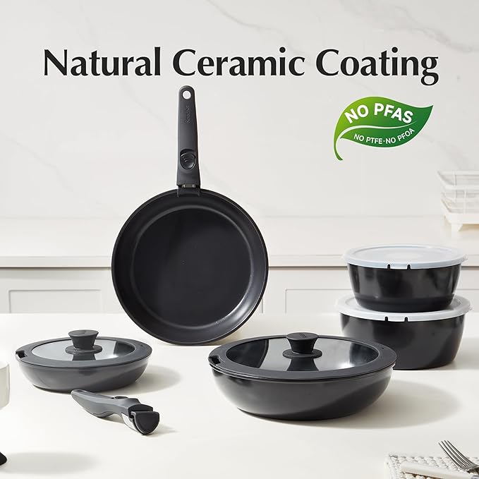 Redchef 16pcs Ceramic Pots and Pans Set Non Stick, Nonstick Kitchen Cookware Set - Image 8