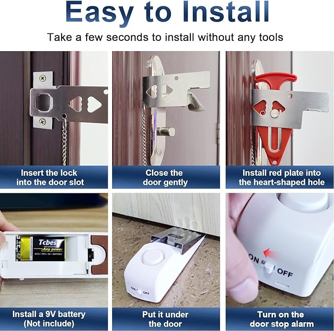KERUI Door Stop Alarm & Portable Door Lock, Dual Protection Security Door - Image 7