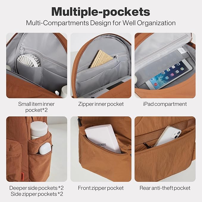 mixi Outdoor Lightweight Backpack Casual Carry On Laptop Backpack Travel Bookbag - Image 9