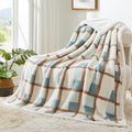 PU MEI Super Soft Faux Rabbit Fur Sherpa Fleece Throw Blanket, Reversible by HOME