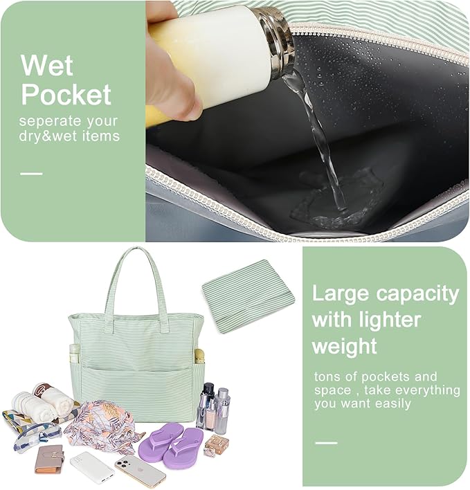 Beach Pool Bags Tote for Women Ladies Large Gym Tote Carry On Bag - Image 5