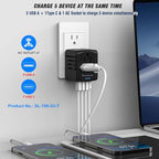 Universal International Travel Power Adapter W/High Speed 2.4A USB, 3.0A Type-C - Image 2
