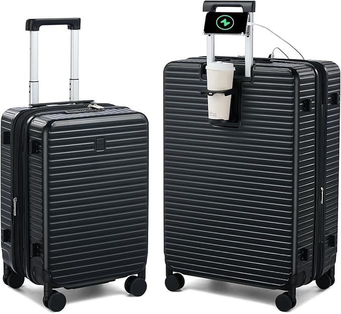 Hard Shell Suitcases Expandable Travel Luggage Sets 2 Piece, Carry on and Check by HanTrip