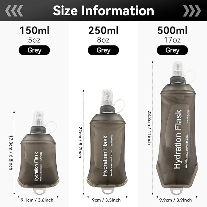 AXEN Soft Flask TPU Foldable Running Hydration Flask, Soft Collapsible Water - Image 3