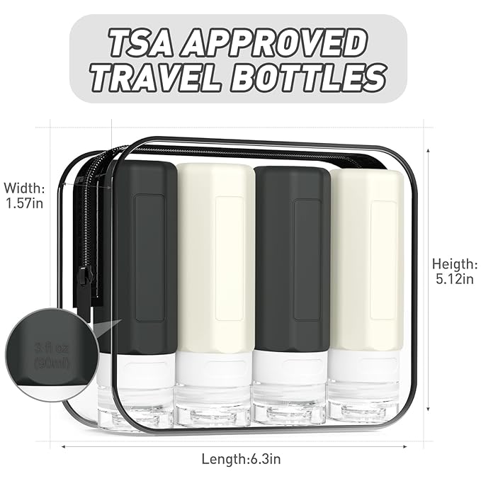 Redfly Travel Bottles for Toiletries, 3oz Tsa Approved Travel Size Containers - Image 5