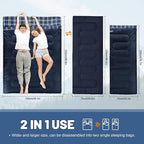 Double Sleeping Bag for Adults Machine Washable 2 Person Camping Sleeping Bag - Image 5