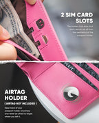 VULKIT Passport Holder with Airtag Holder RFID Blocking Passport Wallet Travel - Image 5