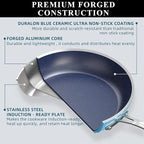 Nuwave 9pc Cookware Set Healthy Duralon Blue Ceramic Nonstick Coated, Diamond - Image 3