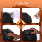 Afro Curls Hair Brush, Rubber Twist Curling Hair Brush, Washable Hair Dirty Braided Curly Hair for Barbers and Daily Use, Black
