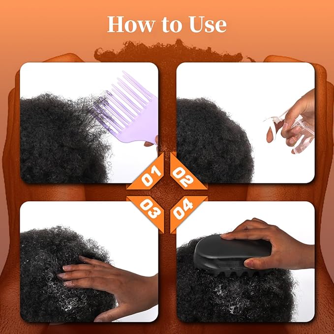 Afro Curls Hair Brush, Rubber Twist Curling Hair Brush, Washable Hair Dirty Braided Curly Hair for Barbers and Daily Use, Black