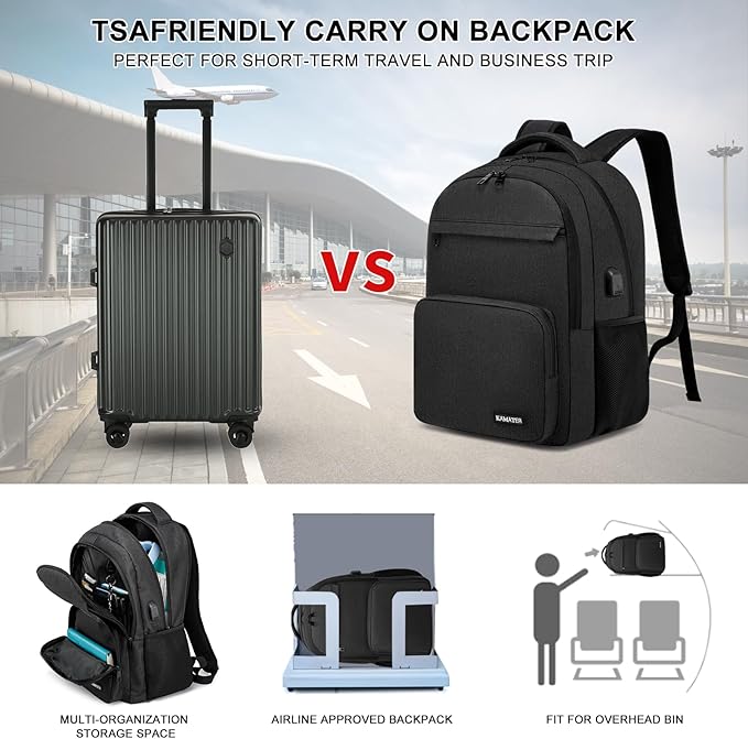 Black Backpack for School, college Backpack for Teens, - Image 6
