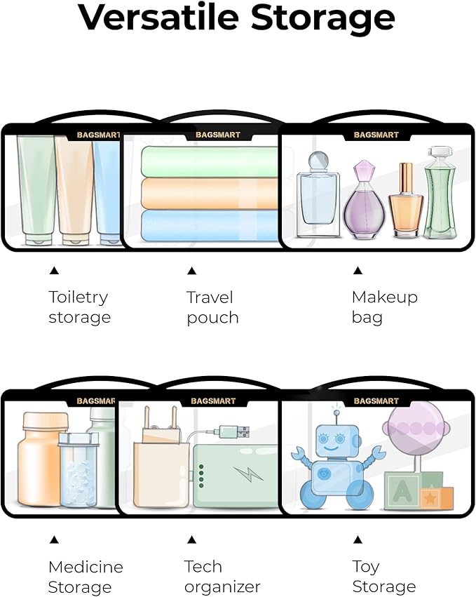 BAGSMART TSA Approved Toiletry Bag, Makeup Cosmetic Pouch Bag - Image 6