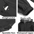 COOFANDY Men's Long Raincoat Ligtweight Rain Jacket Waterproof Outdoor Jackets - Image 5