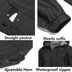 COOFANDY Men's Long Raincoat Ligtweight Rain Jacket Waterproof Outdoor Jackets - Image 5