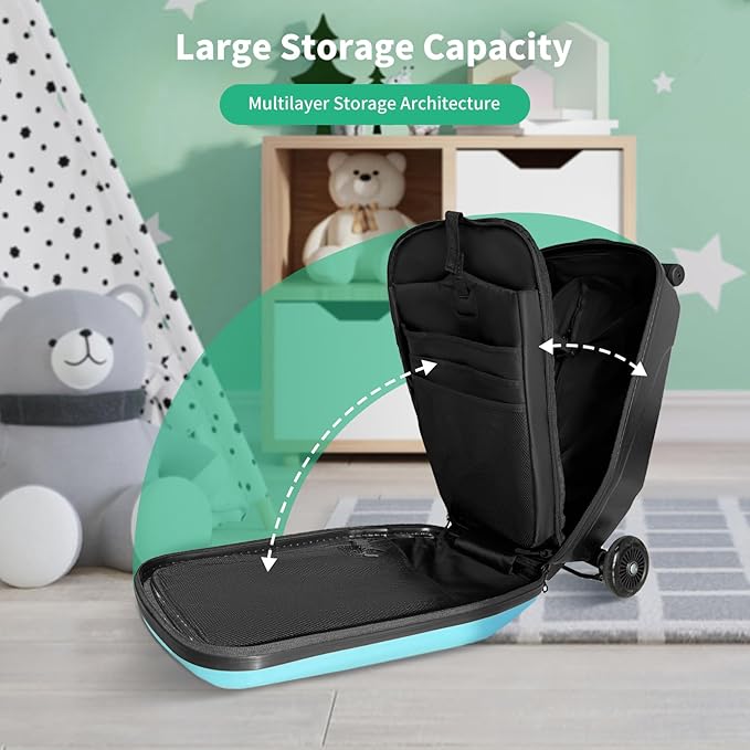 Scooter Hardshell Kids' Luggage, Foldable Carry on Kids Suitcase - Image 6