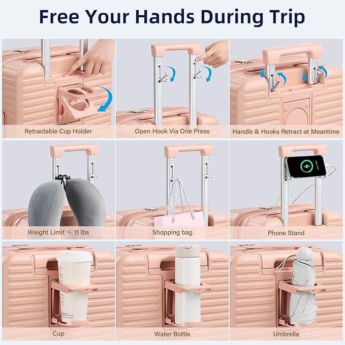 Hard Shell Suitcases Expandable Travel Luggage Sets 3 Piece, Carry on and Check - Image 2