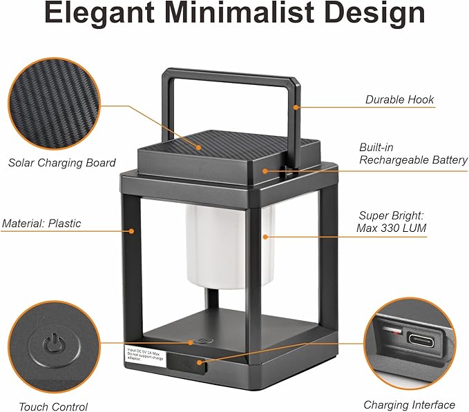 LETRY Solar Outdoor Table Lamp: Outdoor Lanterns - Image 4