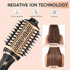 Hair Dryer Brush Set, Multifunctional Hot Air Brush for Salon Blowouts, Negative Ion Technology & Quick Drying, Shiny and Less Frizz, Black Gold