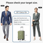 Kono 20 Inch Expandable Carry On Luggage - Image 6