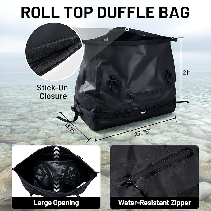 MIER Large Waterproof Duffel Bag Rolltop Dry Backpack Duffle Bags - Image 3