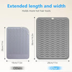 Quccefods Heat Resistant Mat Oversize Curling Iron Mat Silicone Hot Hair Tools Mat for Hair Straightener,Flat Irons,Hair Styling Tools Countertop protection Portable Travel Mat 14.2" x 11"