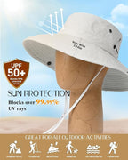 FURTALK Sun Hats for Women Ponytail UPF 50+ Beach Summer Hat Wide Brim Packable - Image 6