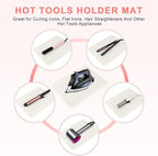Oversize Silicone Heat Resistant Mat for Curling Irons, Flat Irons, Hair Straighteners and Hot Hair Styling Tools, Portable Hot Tools Cover Pad for Travel Vanity Salon(14.2" x 11.0")