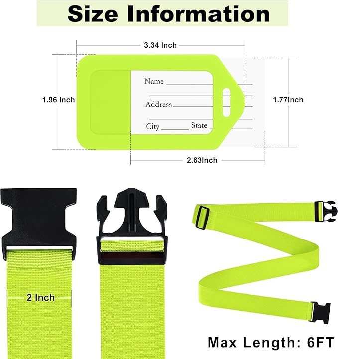 8 Pack Luggage Straps and Tags Set - Image 2