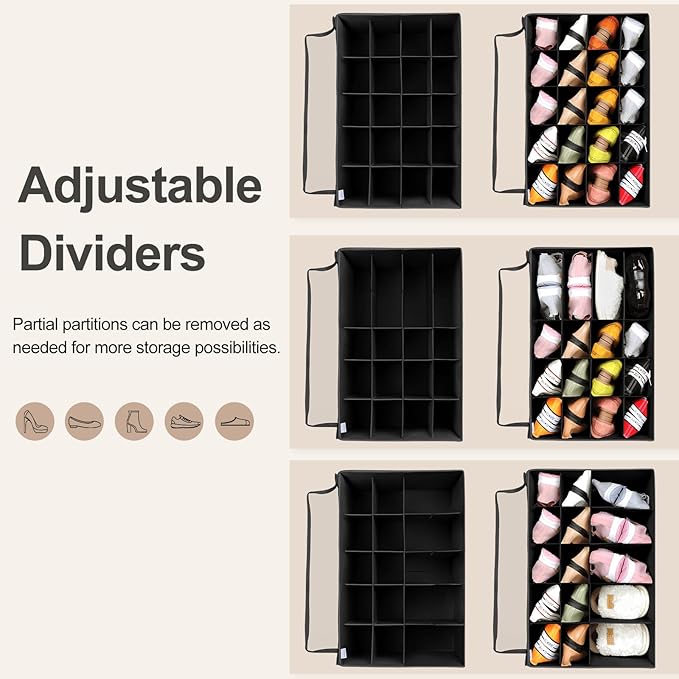 Shoe Organizer for Closet, Foldable Shoe Box - Image 4