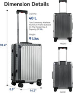 Mvst Luggage Premium All Aluminum Magnesium Carry On 20'' Lightweight Metal - Image 7