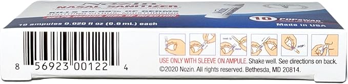 Nozin® Nasal Sanitizer® Antiseptic Popswab® Ampules 10ct Pack | Kills 99.99% of - Image 10