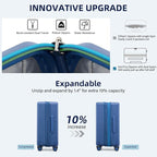 Hard Shell Suitcases Expandable Travel Luggage Sets 2 Piece, Carry on and Check - Image 4
