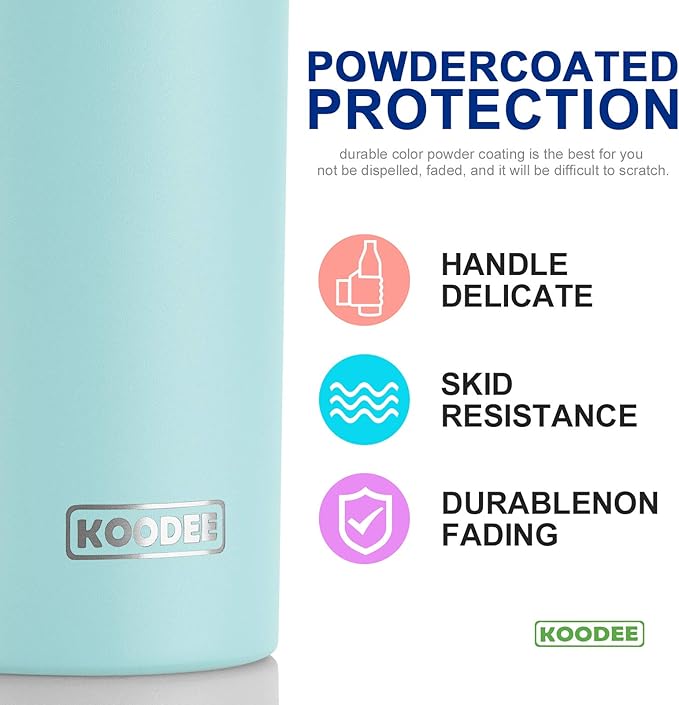 koodee 20 oz Stainless Steel Skinny Tumbler Double Wall Insulated Slim Water - Image 4