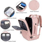 Travel Backpack for Women Men, Travel Laptop Backpack w/USB Charging Port - Image 4