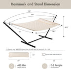 ANOW Outdoor Hammock with 12 Feet Heavy Duty Steel Stand, Two Person Hammock - Image 6