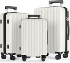 SHOWKOO Luggage Sets 3 Piece 100% PC Ultra Tough Hardside Expandable Suitcases by SHOWKOO