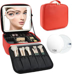 Travel Makeup Bag with LED Mirror and 10x magnifying glass with 3 Lighted - Image 9