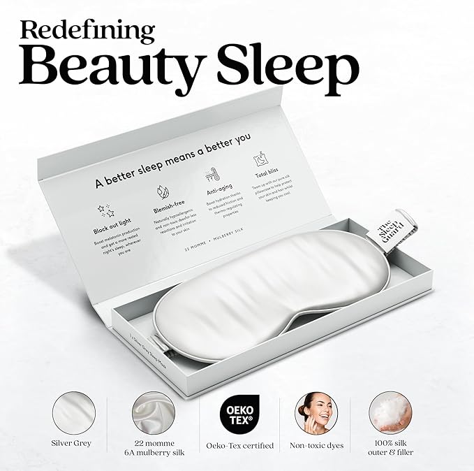 Pure Silk Sleep Mask Light Blocking Travel Essentials. Eye Masks - Image 2