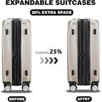 20 Inch Lightweight Expandable Carry On Luggage, PC Hardside Suitcase - Image 3