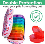 Serfeymi Weekly Travel Pill Organizer 2 Times A Day AM PM Upgraded Rainbow Pill - Image 5