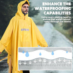 ANYOO Hooded Rain Poncho for Adults Waterproof Lightweight Rain Coat for Men - Image 5