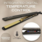 Corioliss C3 Hair Straightener Flat Iron Professional for Hair Titanium Plates Control Temperature Women (Leopard Gold Soft Touch)