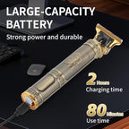 Professional Hair Clipper for Men - Rechargeable Cordless T-Blade Trimmer with 4 Guides, USB-C Fast Charge, Metal Body for Beard, Hair & Body Grooming